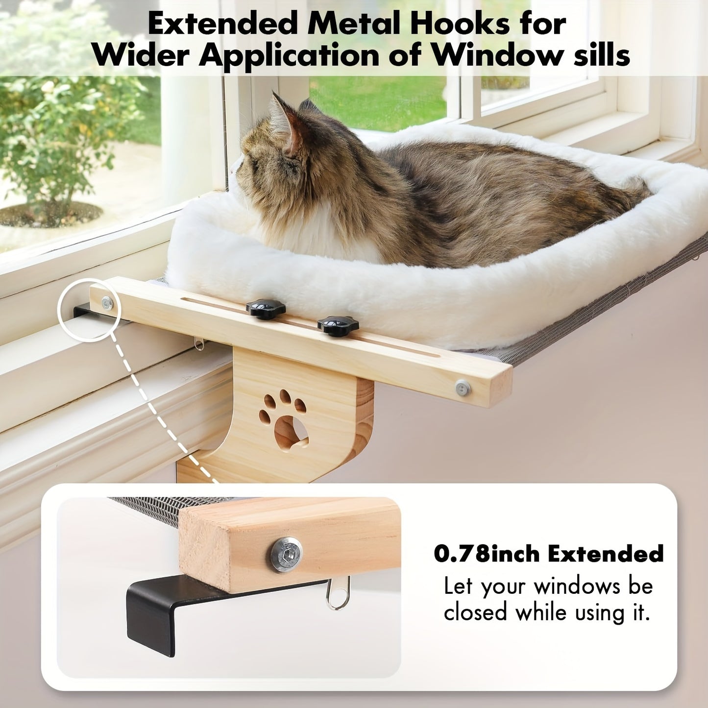 Adjustable Cat Window Perch Hammock With Durable Frame